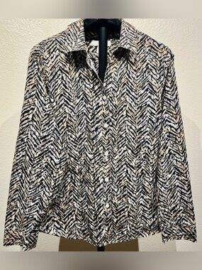 Vintage Chico's Tiger-Print Button Front Blouse - Size XL (Women’s)